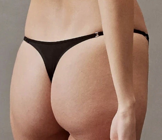 CALVIN KLEIN Sculpt Minimalist Black String Thong Panty Womens XS 4 XL 8 QD7323