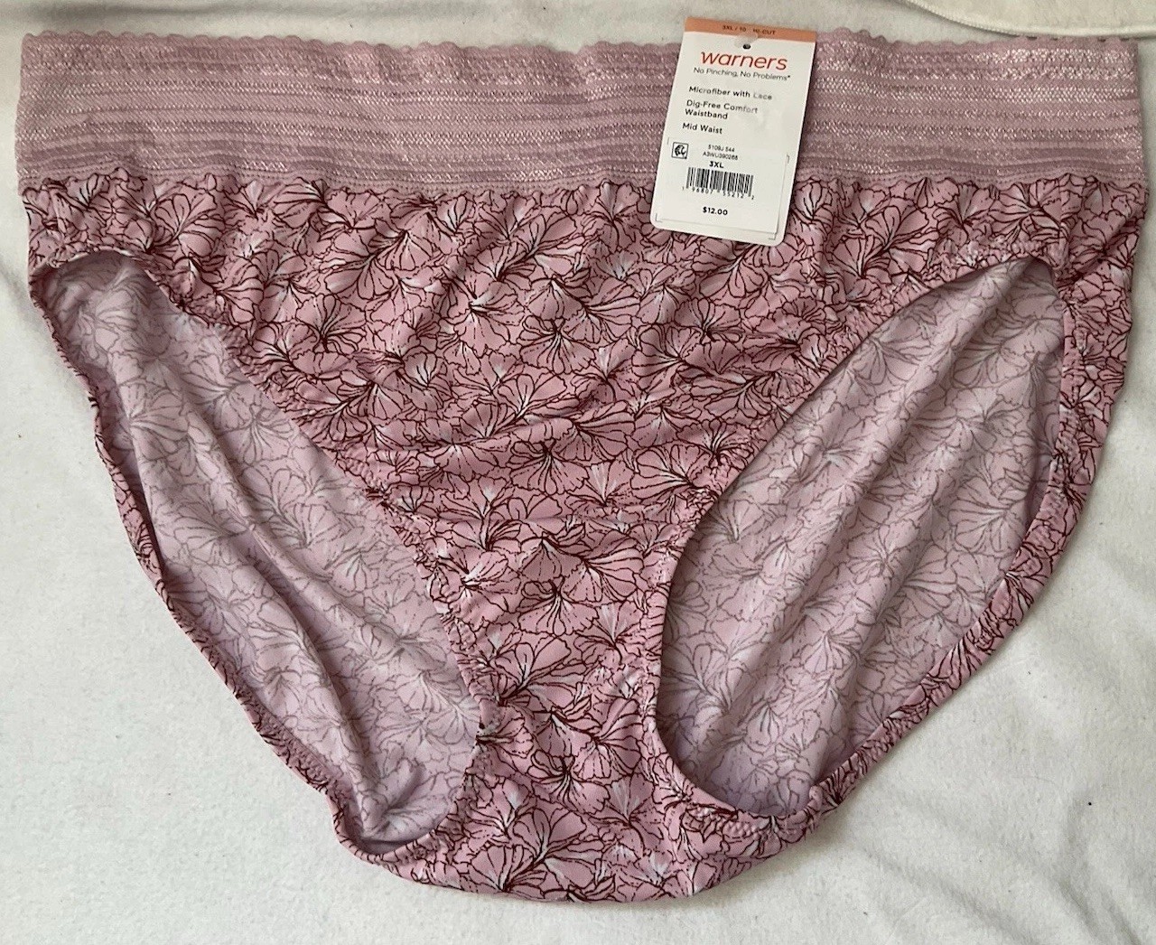 NEW Warners Panty No Pinch No Problems Hi-Cut Brief Panties 2 Pair Size 3XL