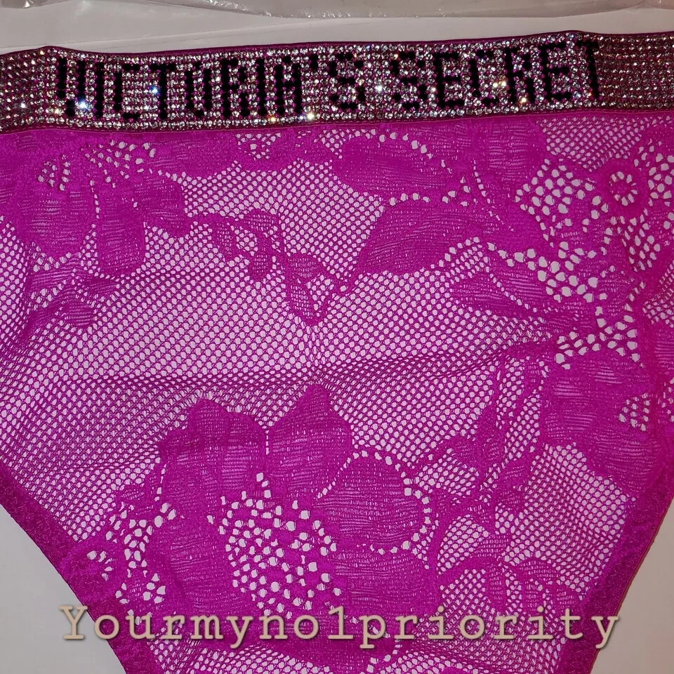 Victoria’s Secret VERY SEXY Bombshell Rhinestone Thong Panty Lace High Leg