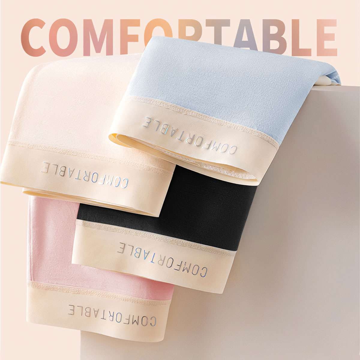 4 PCS Womens Tummy Control Panties Menstrual Underwear Briefs High Waist Pants
