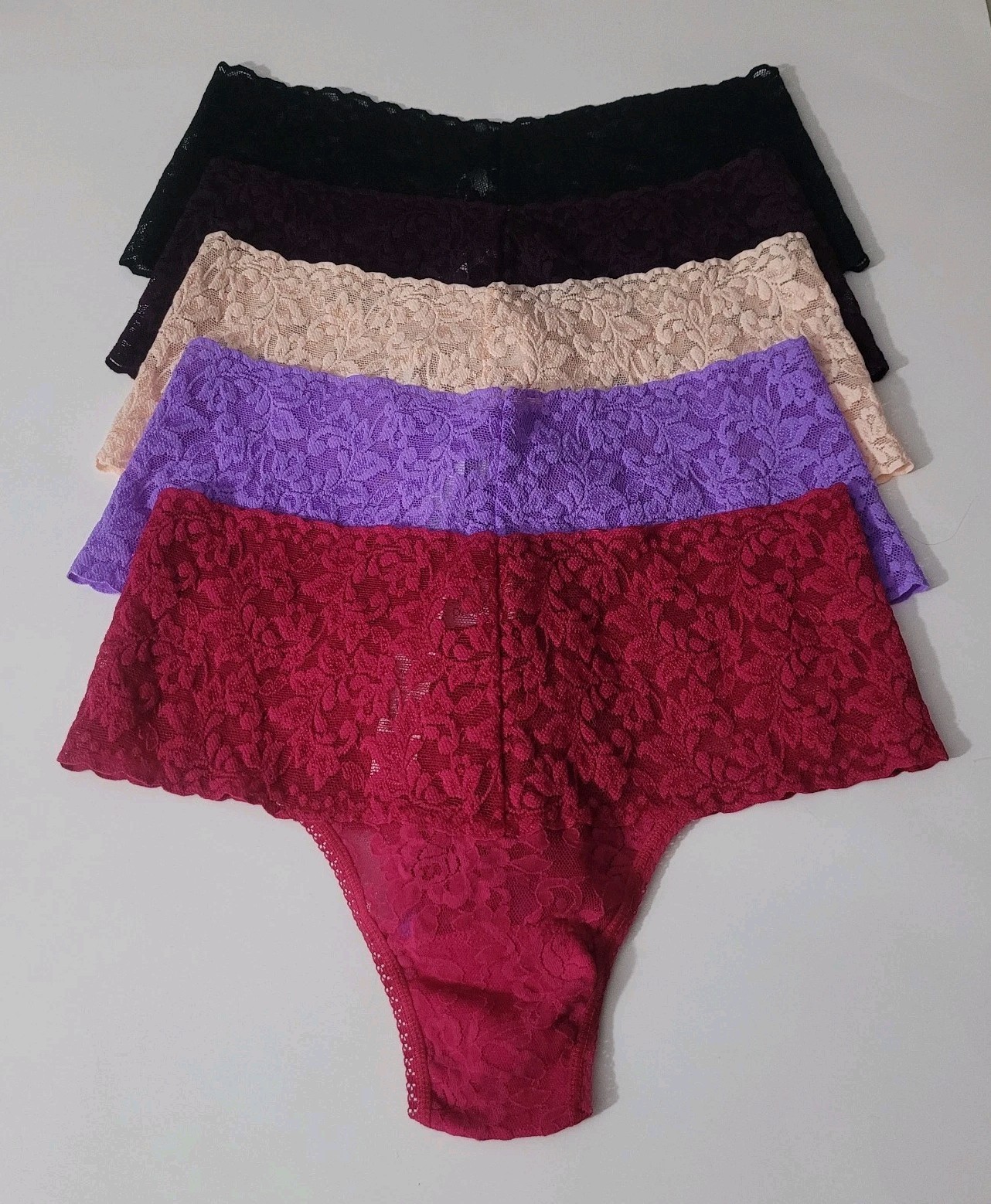 HANKY PANKY RETRO HIGH WAIST THONG SET OF 5 ASSORTED COLORS ONE SIZE