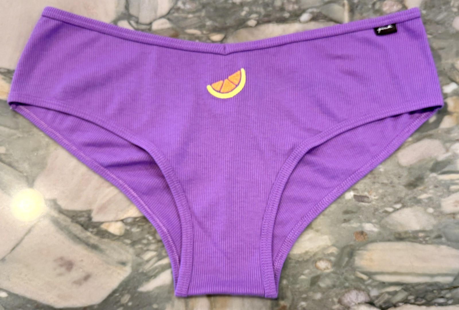 NEW Victoria Secret PINK Ribbed Cotton Cheeky Orchid & Citrus Embroidery XL XXL