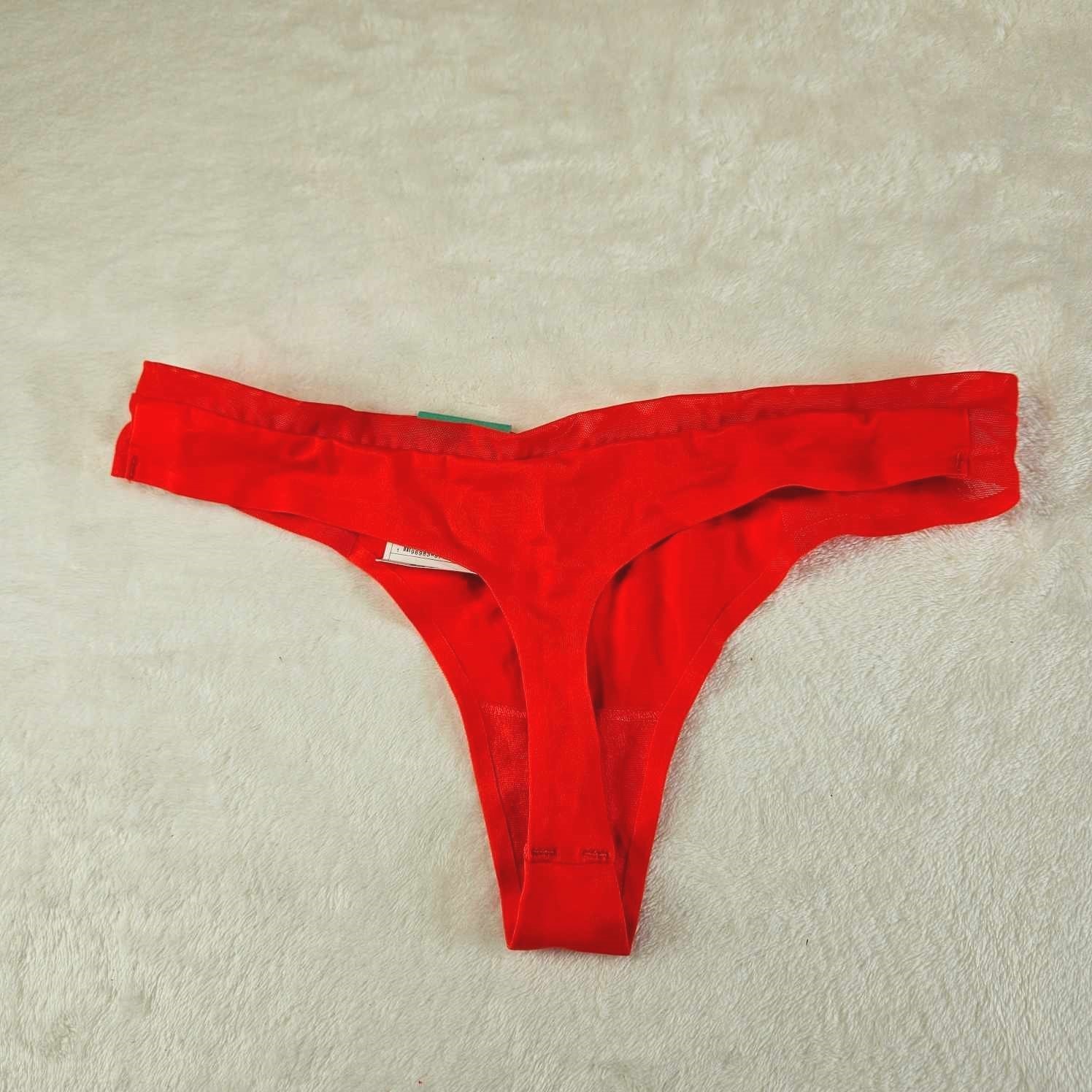 Auden 3pk Micro-Mesh Thong Womens Small Stretch Orange