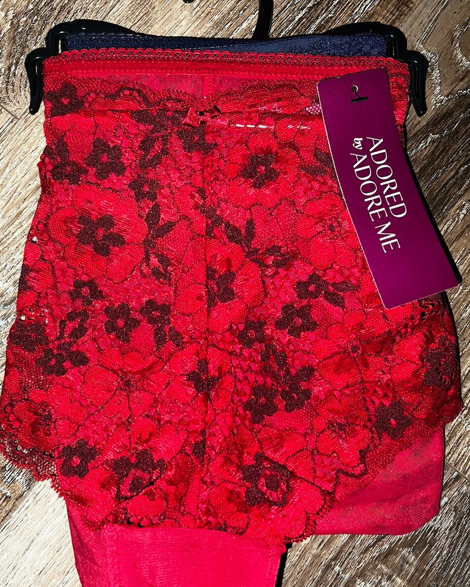 Adored Adore Me ~ Womens Chelsea Cheeky Underwear Panties 2-Pair Lace Nylon ~ 3X