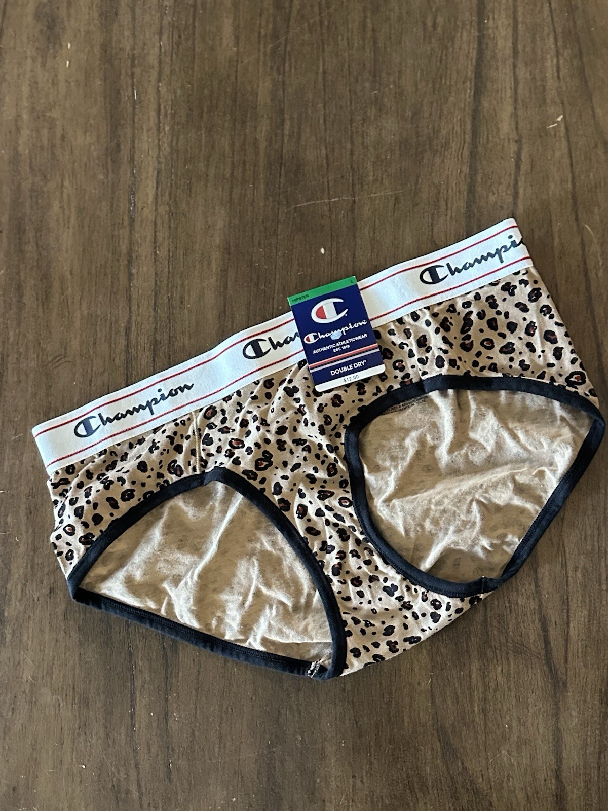 Champion Double Dry Cheetah Leopard Ch41as Hipster Large L Panties NWT