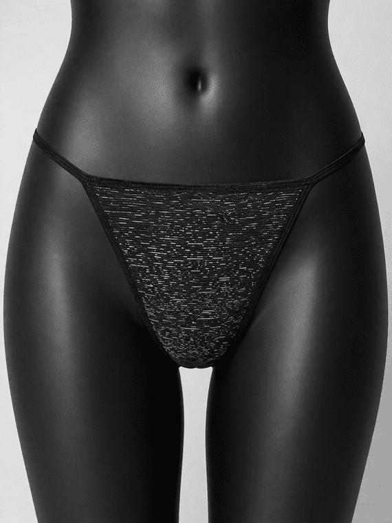 Ladies Silver Speckled Tangas Briefs Multi-Pack