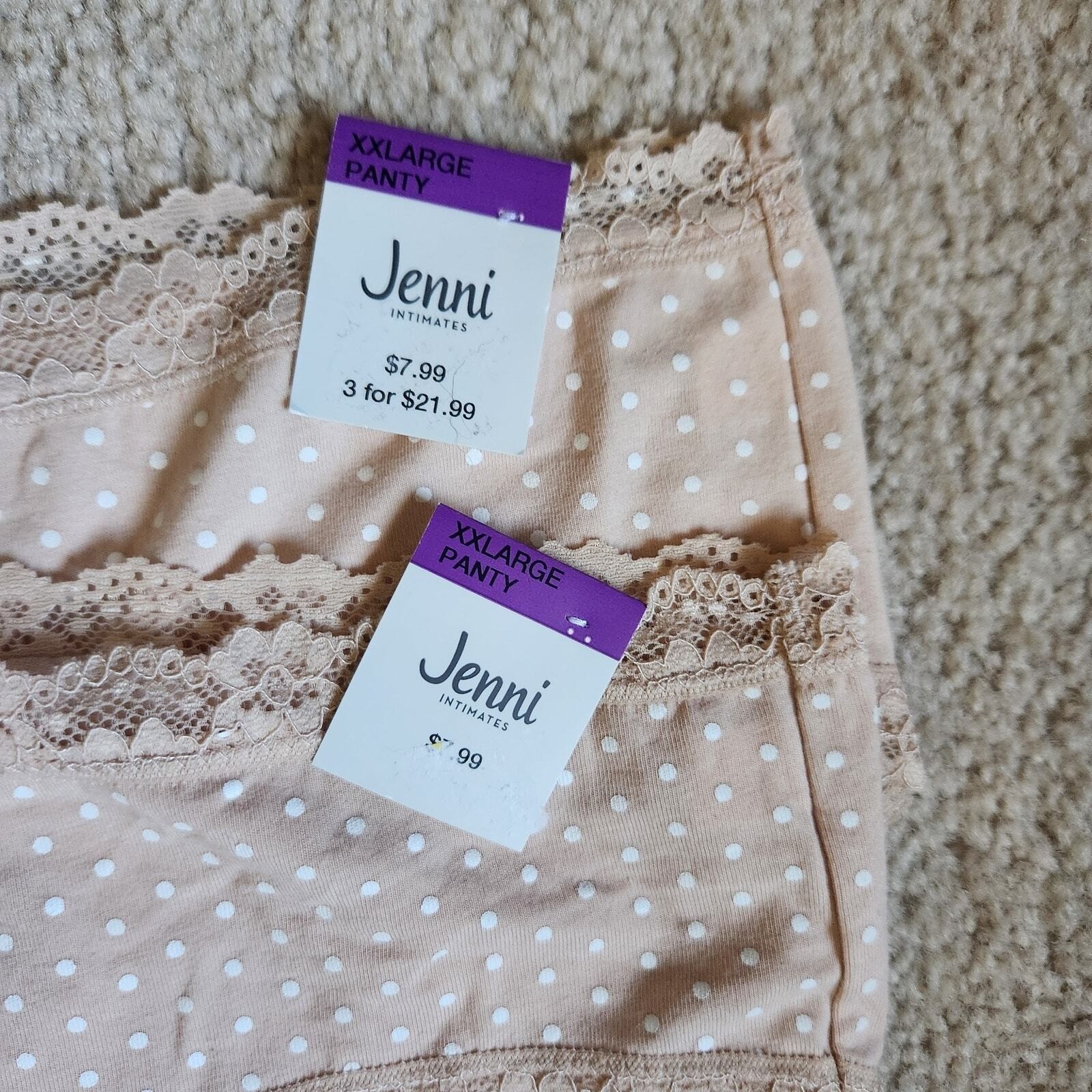 Jenni Intimates Underwear Womens XXL 2XL Chai Dots Set of 2 Panties Lace Trimmed