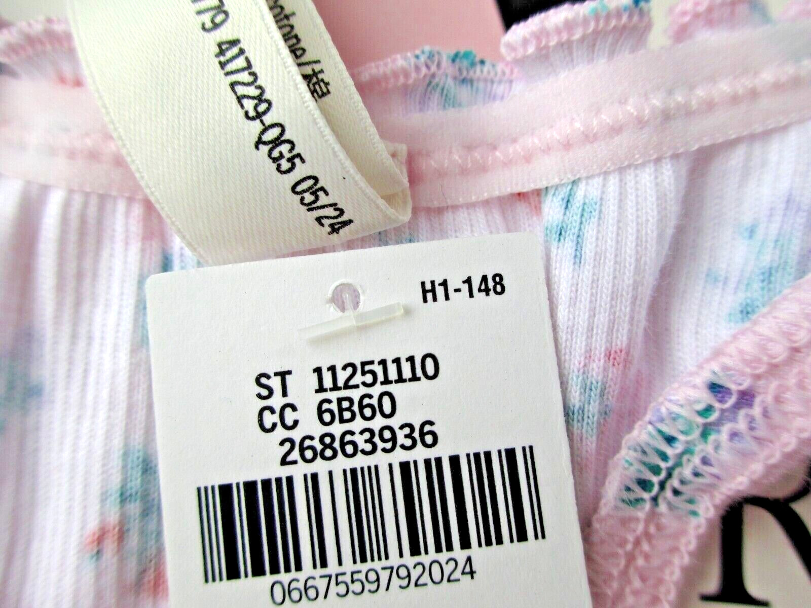 VICTORIA’S SECRET PINK High Leg Cotton Thong Panty M Ruffle NWT Tie Bow Floral