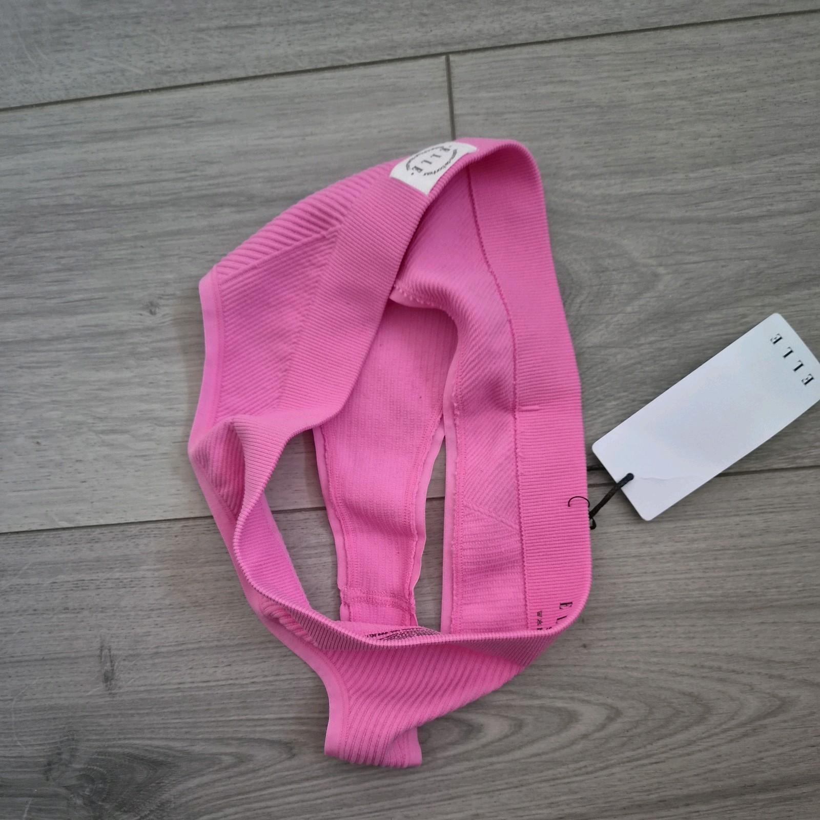 BNWT Elle Bright Pink Ribbed Thong Size Small 6-8