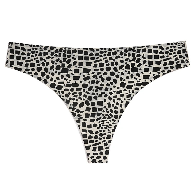Leopard Print Thong Panties Underwear Seamless Low Rise Women’s Panty 6 Pcs