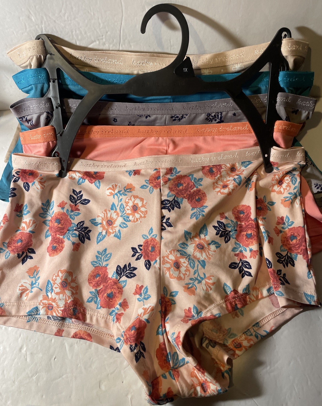Kathy Ireland Intimates Boy Shorts Underwear Panties 5- Pair Polyester Size 1 X