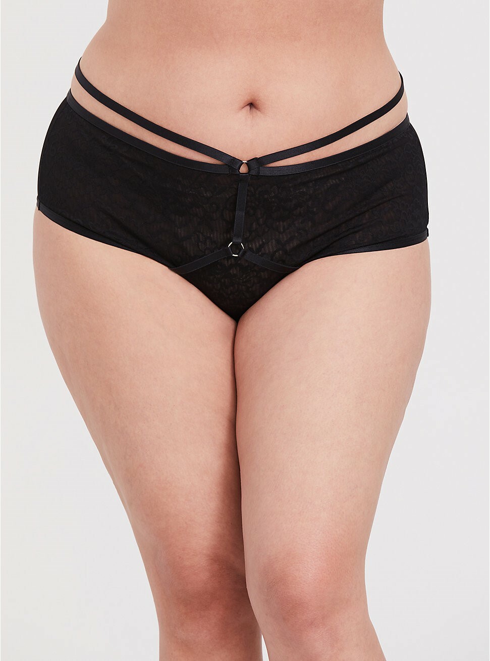 Torrid Curve Black Strappy Back Harness Cheeky Panty NWT New 00X