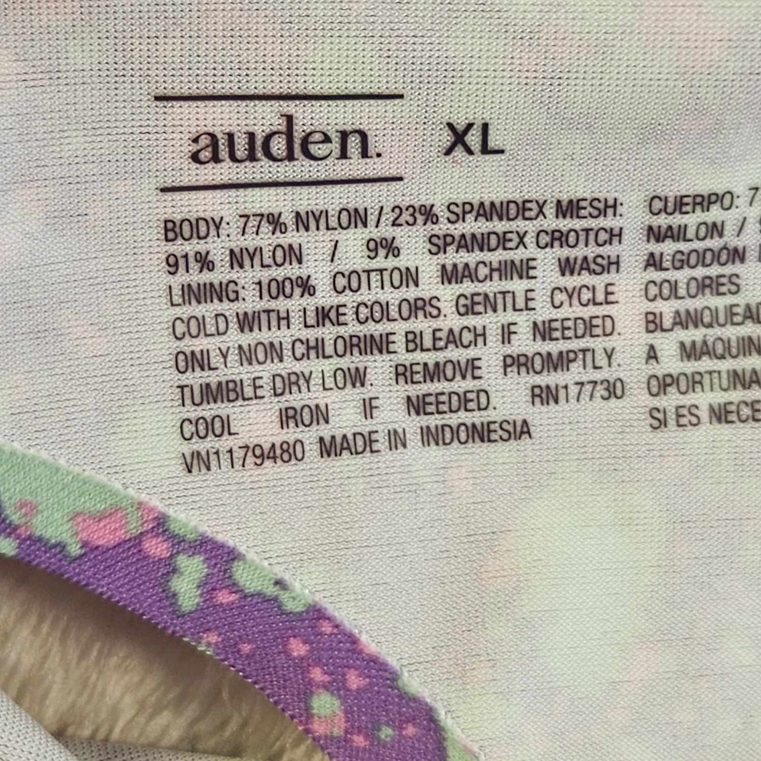 Auden 6pk Laser Cut with Mesh Thong Womens X-Large Stretch Purple