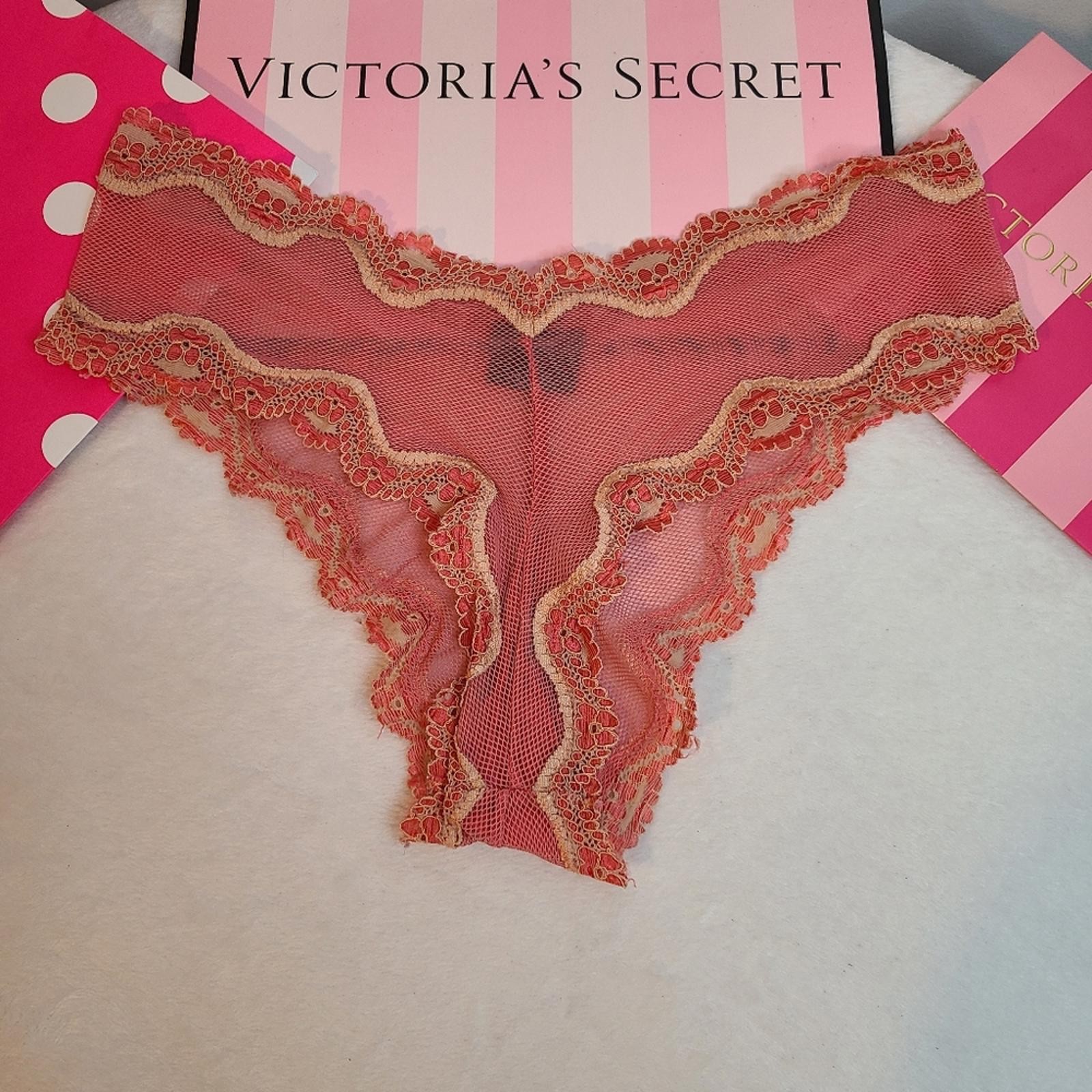 VTG VS Sexy Little Things Sheer Fishnet Lace Classic Cheeky Panty Size Lg