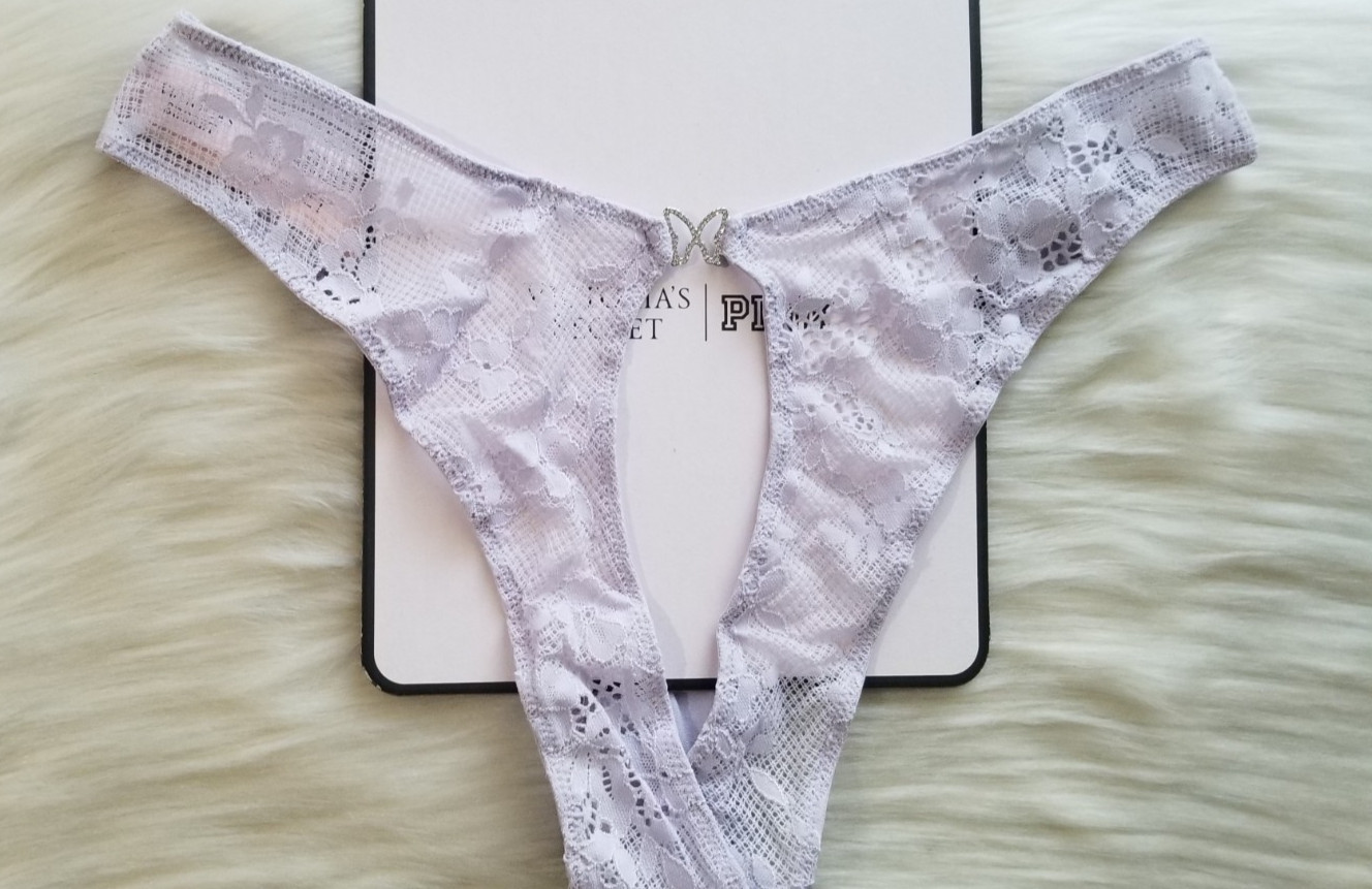 VICTORIA’S SECRET DREAM ANGELS TWINKLE BUTTERFLY OPEN BACK BRAZILIAN PANTY M/M