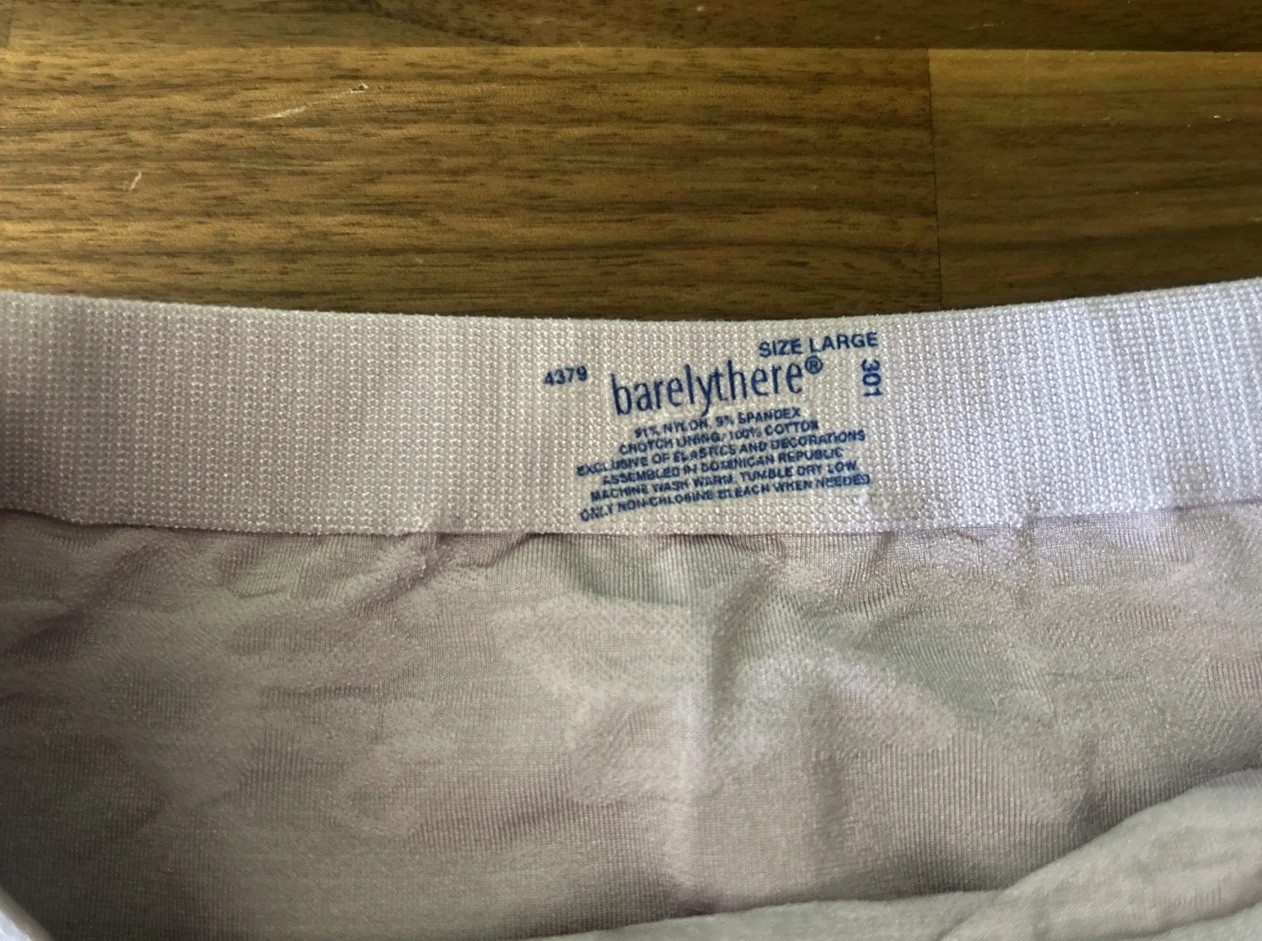 BARELY THERE MICROFIBER DIAMOND HI-CUT PANTIES 2503 Size Large Dusty Rose