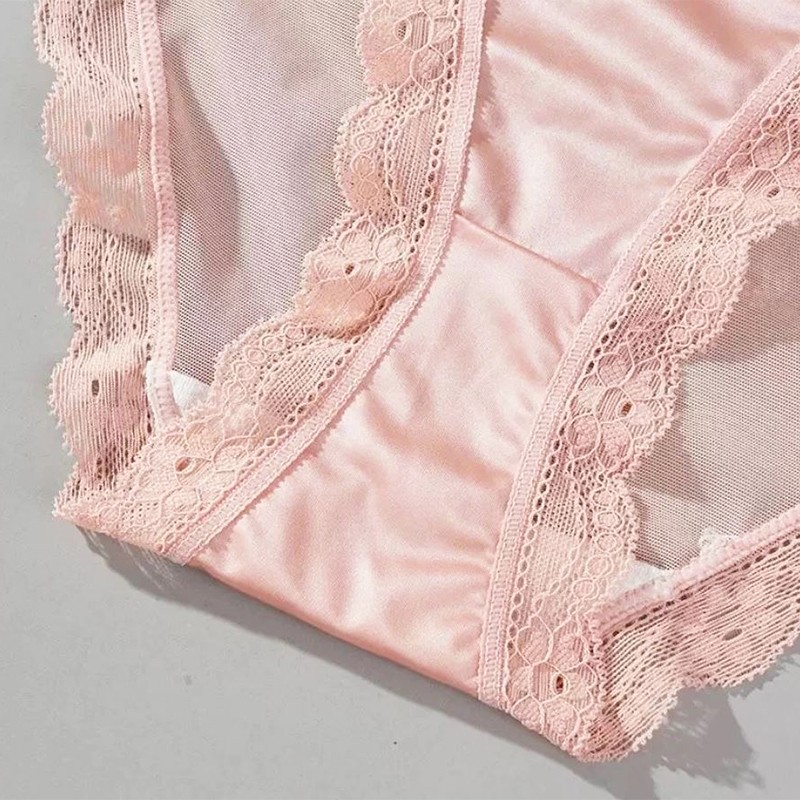 5 Pcs Lot Womens Sexy Satin String Bikinis Panties Silky Briefs Underwear M L XL