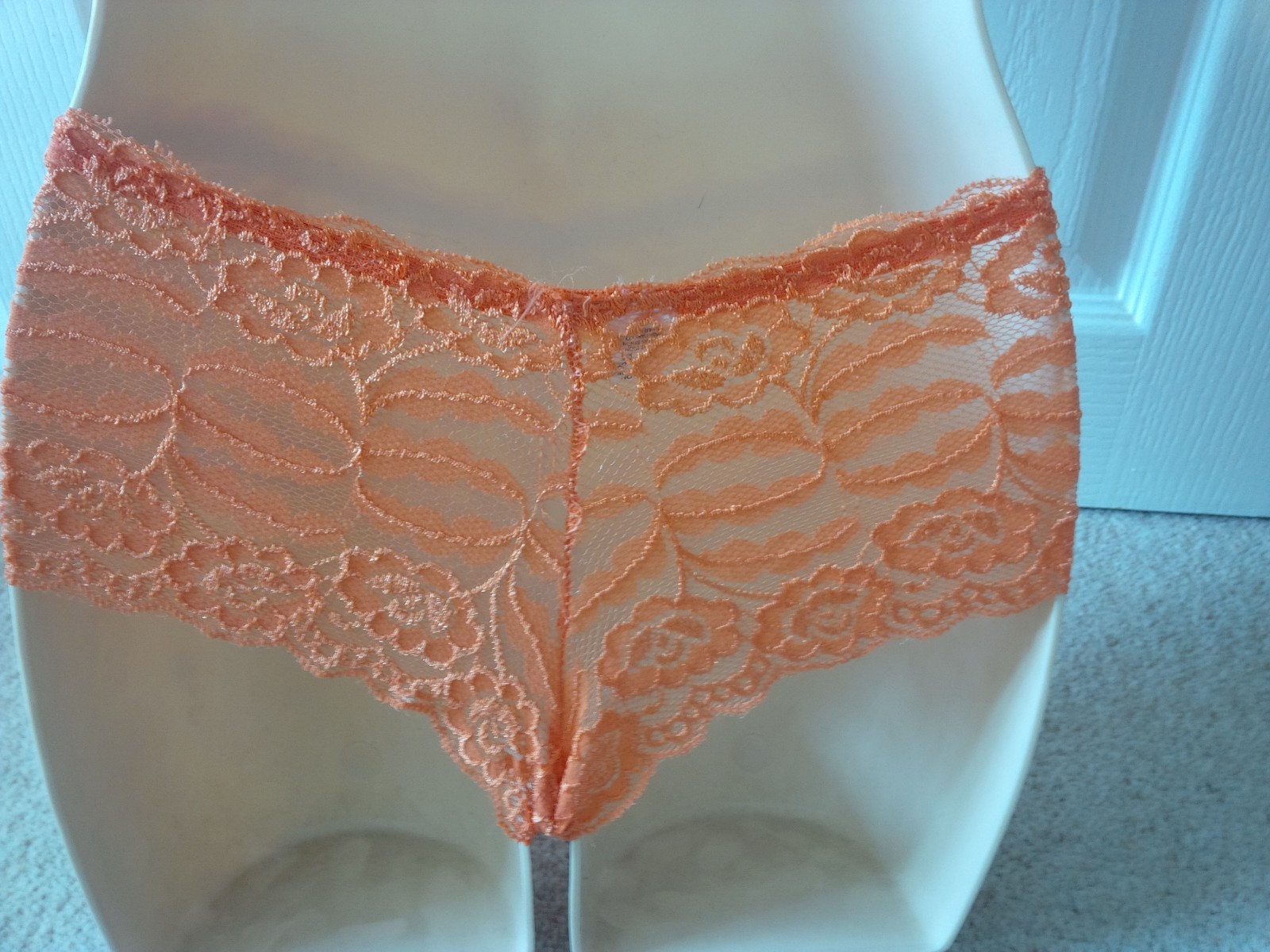 4 x Lace Shorts {2x Orange 1x Cream 1x White} UK10-12 EU38-40 BNWoT