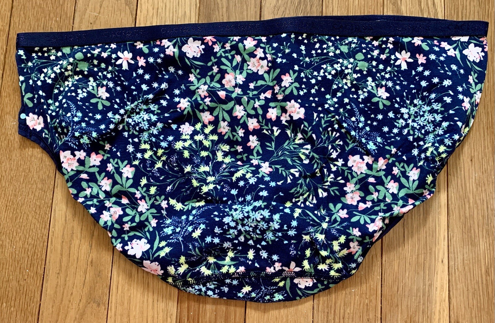 Plus Sz 22/24 Lane Bryant Cacique Hipster Cotton Panty Navy Blue Pink Flower Dot