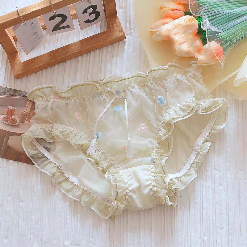 Japanese Cute Girls Panties Transparent Lolita Princess Briefs Kawaii Underpants