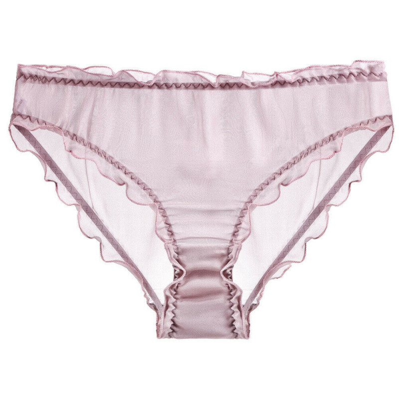 Womens Sexy See Through Ruffles Panties Lingerie Chiffon Sheer Briefs Underwear