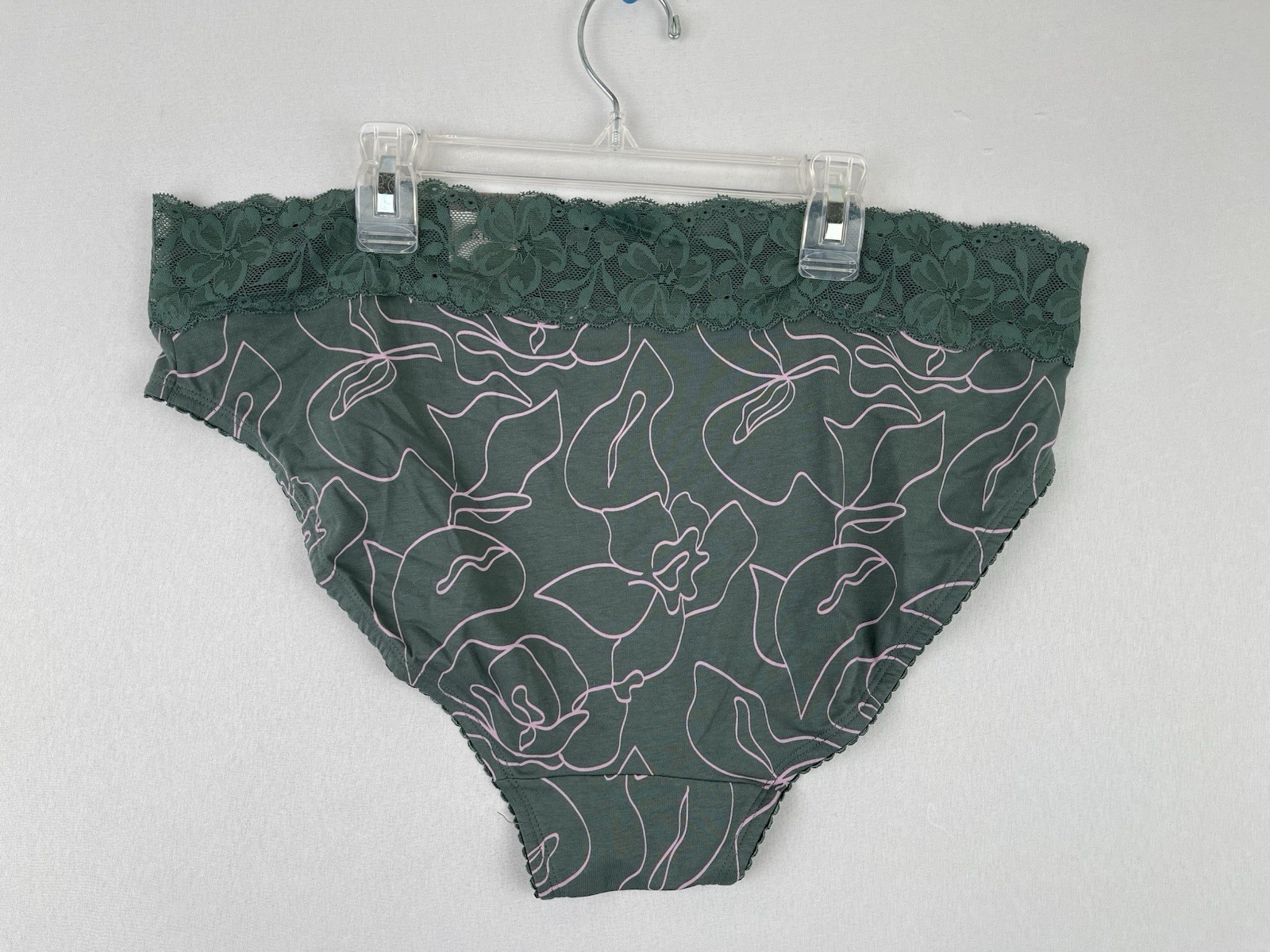 Auden Cotton Blend Hipster Underwear W/lace Waist Teal Green Size XL(18)