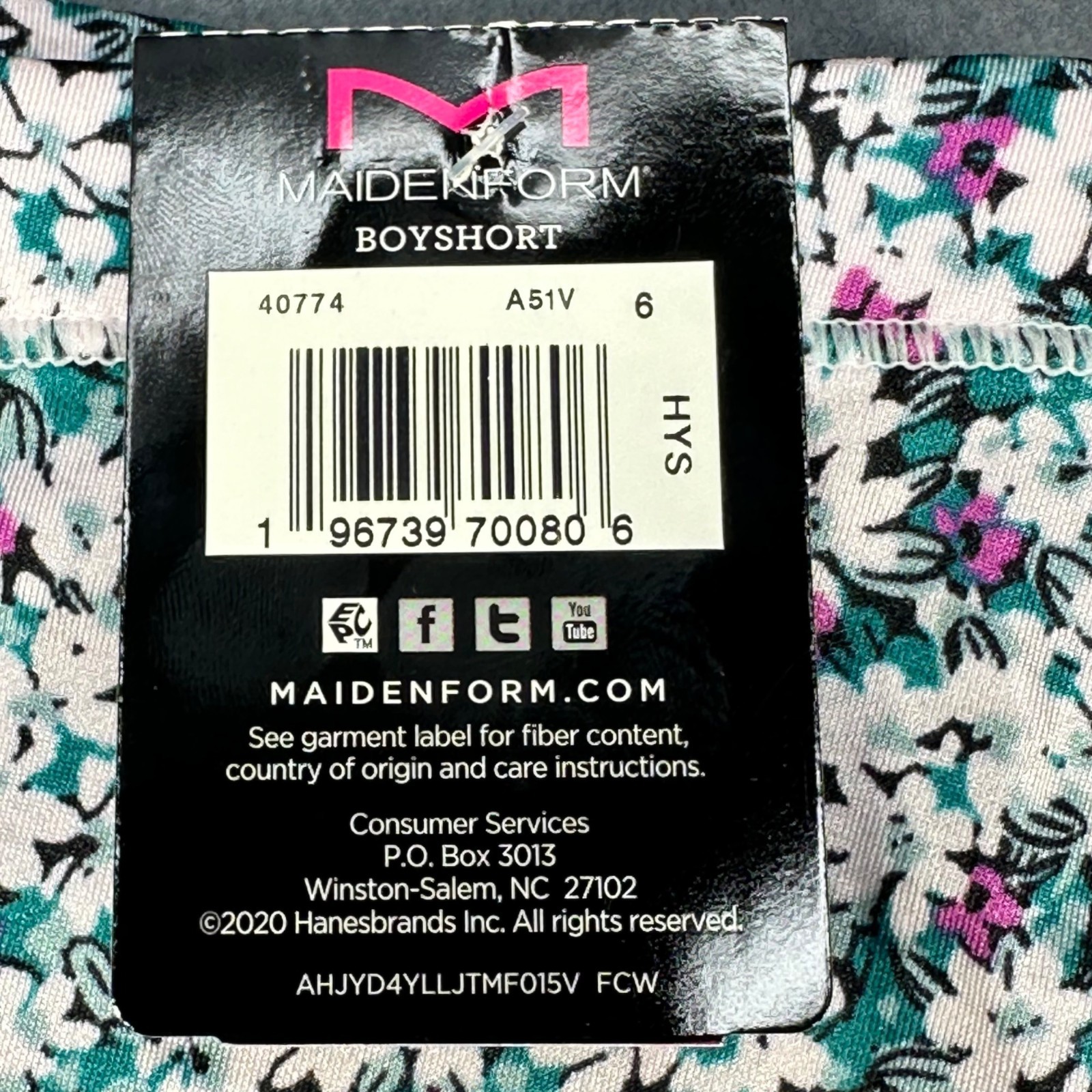 Maidenform Womens Size Medium 6 Panty Boyshorts Floral Multicolor New
