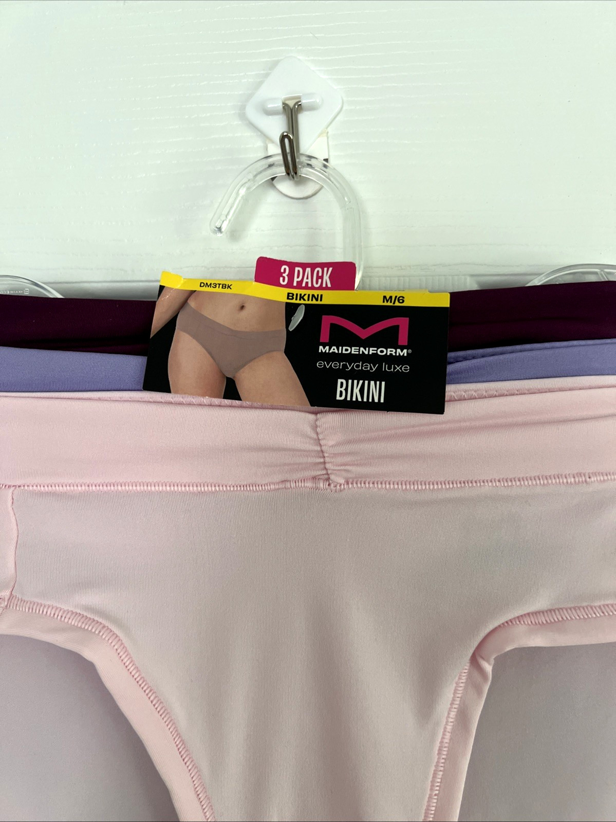 NEW 3 Pack Maidenform Everyday Luxe Bikini Panties M/6 Multi-Color DM3TBK