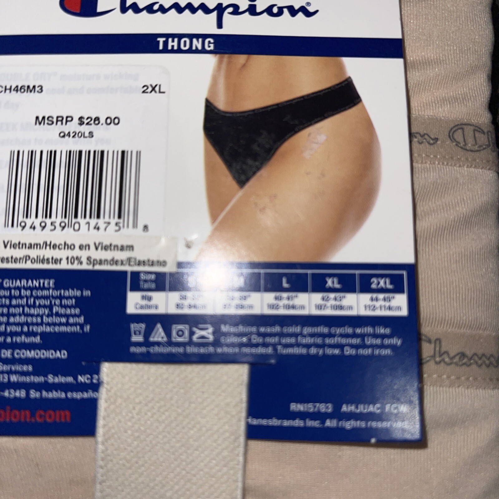 champion thong 3 pack sleek microfiber
