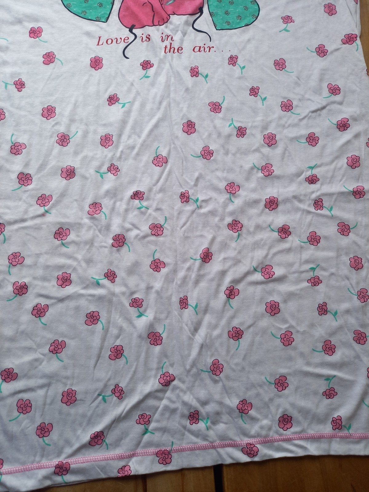 LOVE IS IN THE AIR Pattern Summer Lightweight Nightshirt ONESIZE 100% COTTON NEW