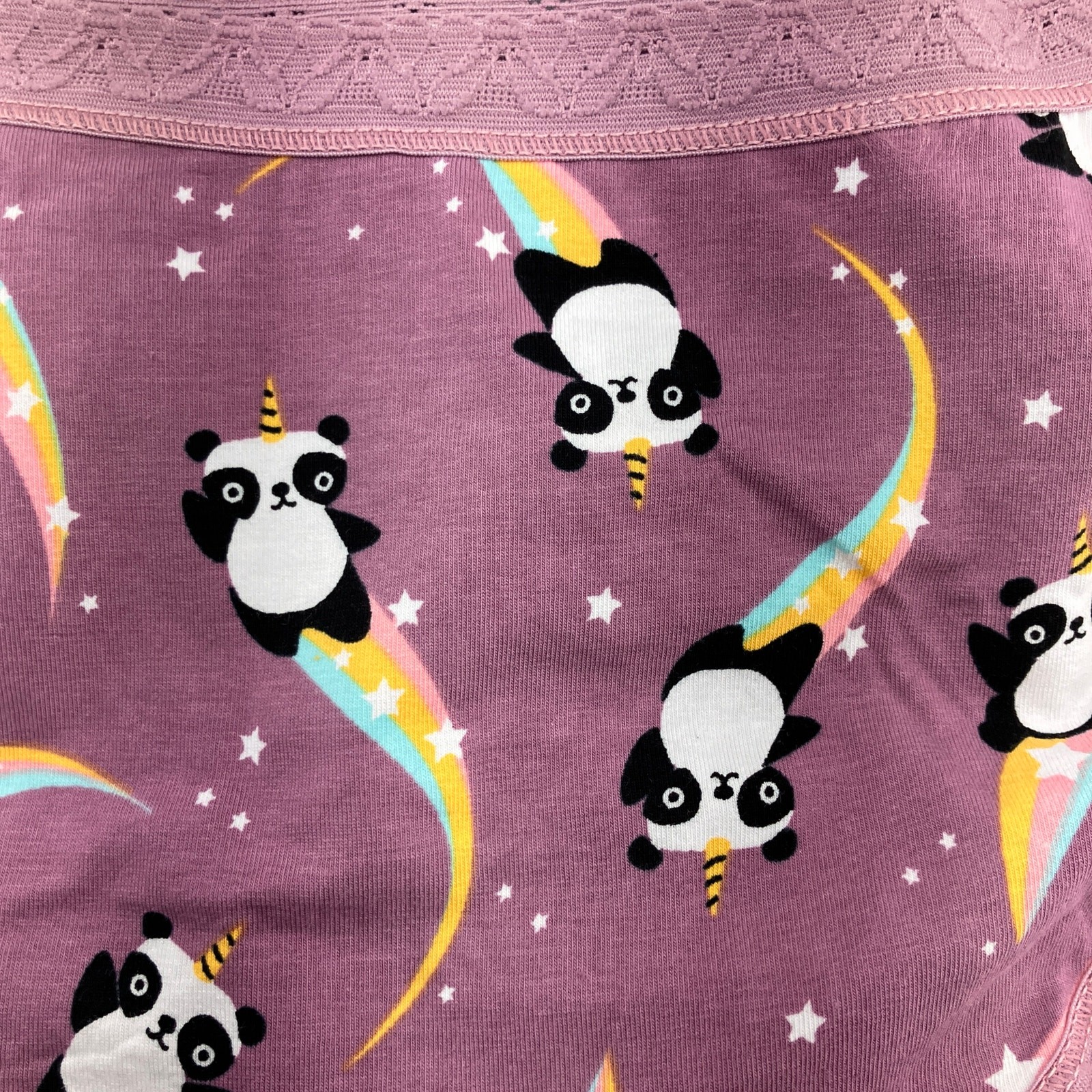 Sock It To Me Pink Unicorn Rainbow Panda Cotton Blend Mid-Rise Bikini Underwear