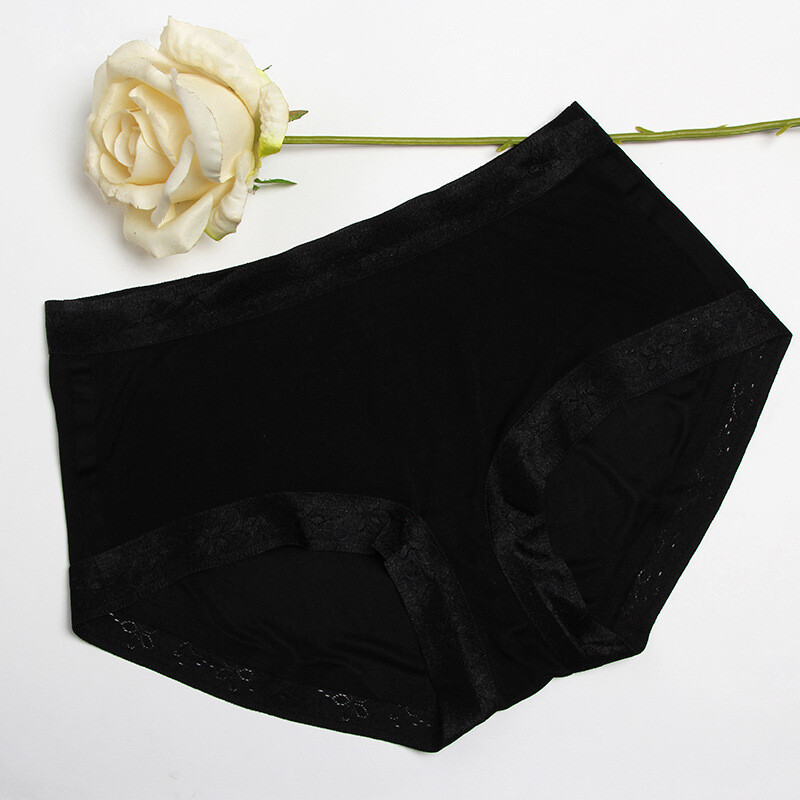 Female 100% Silk Seamless Underwear Hot Melt Weaving Silk Mid-waist Boxer Briefs