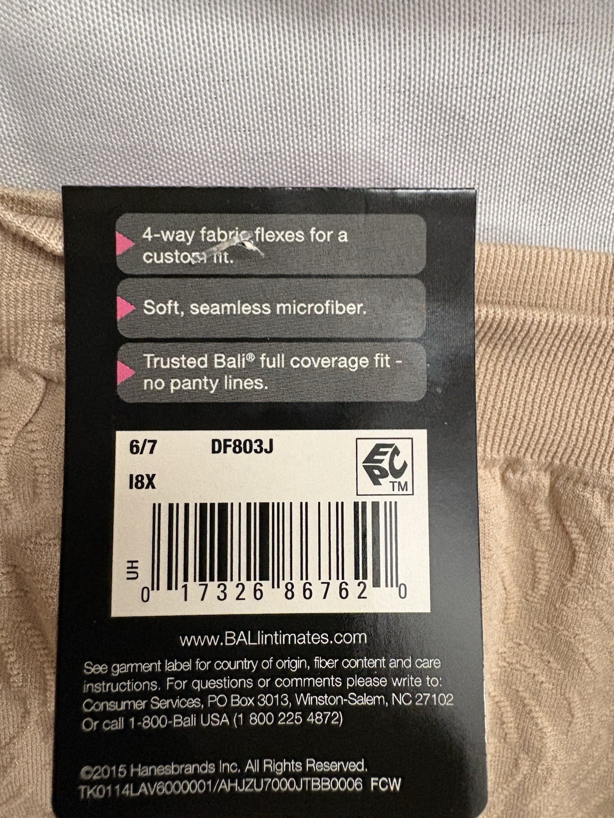 NEW Bali Comfort Revolution Seamless Multi Brief 2 Pair DF803J Women’s Size 6/7