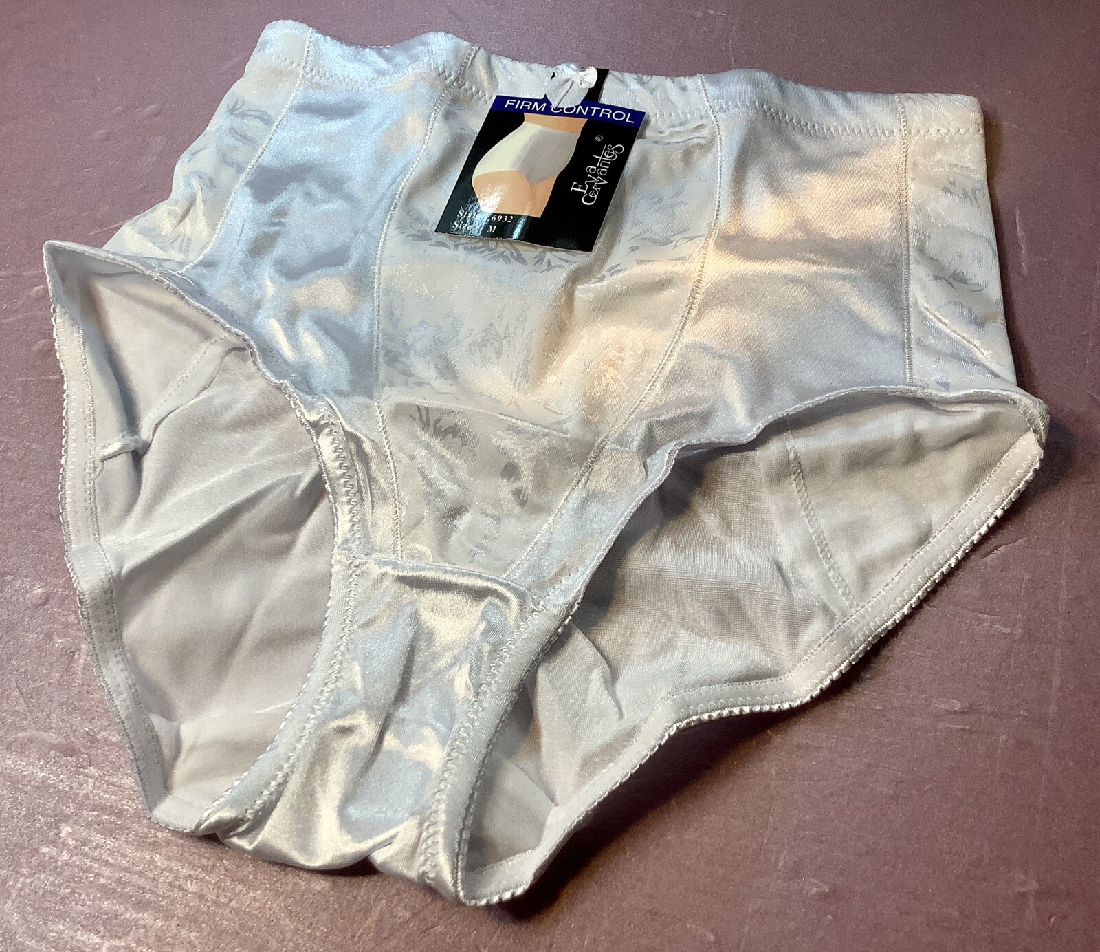 Women Contrlo Panties Bries EVA CERVANTES M.White Sturdy Satin AppearanceGlossy