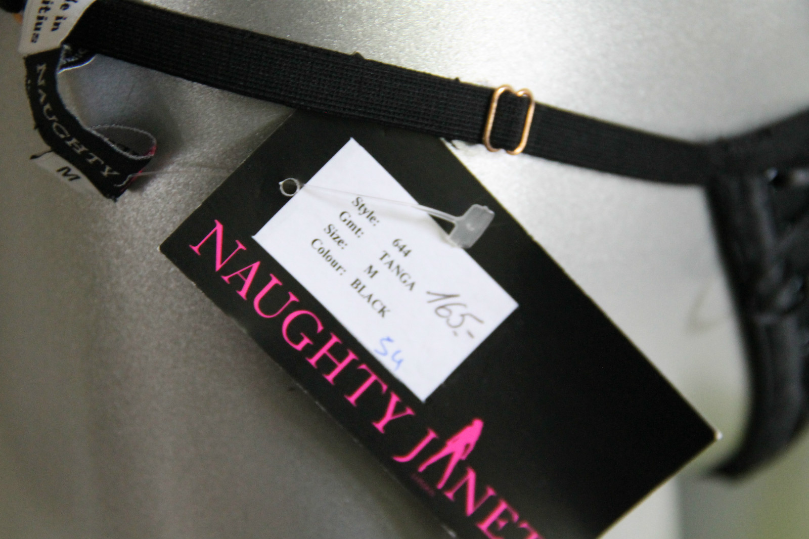 Laced Black Tanga Naughty Janet Size 38/40 New Tag Value 160€