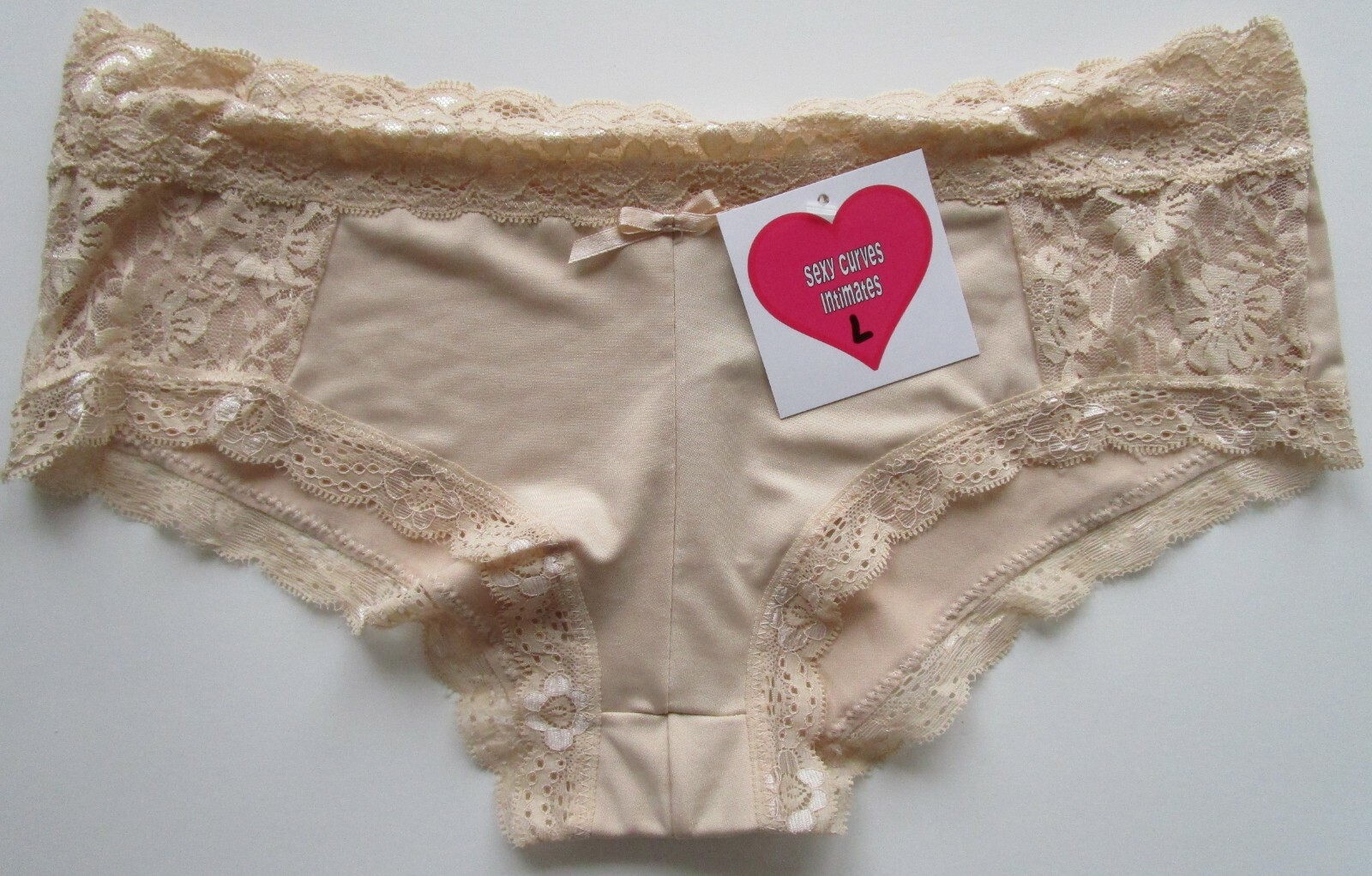 Sexy Curves Intimates Polyester Blend Lace Trimmed Boyshort Pantie Size Large