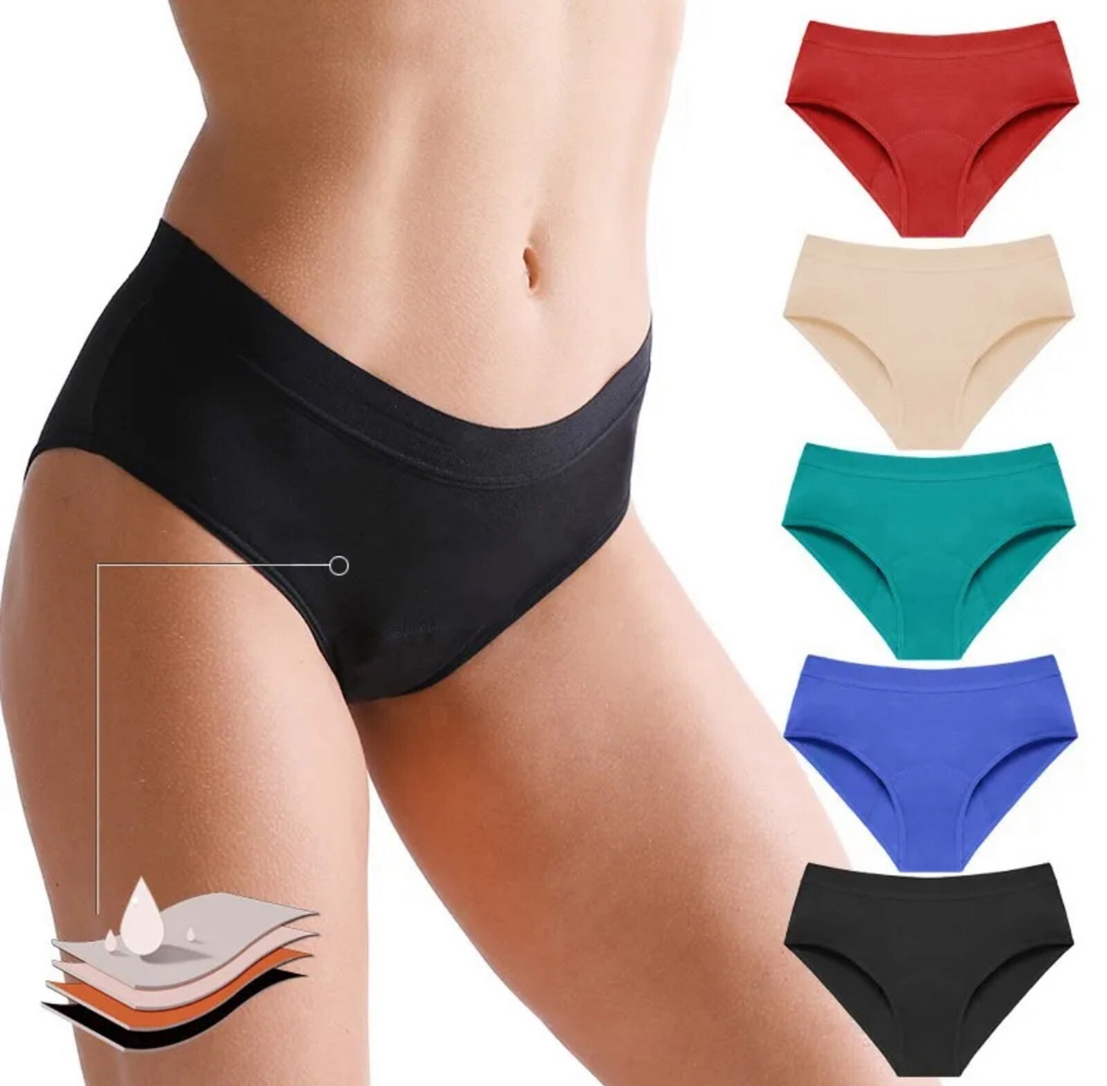 Real Fine Women’s Heavy Flow Leak Proof Underwear Panties Briefs Size 3XL