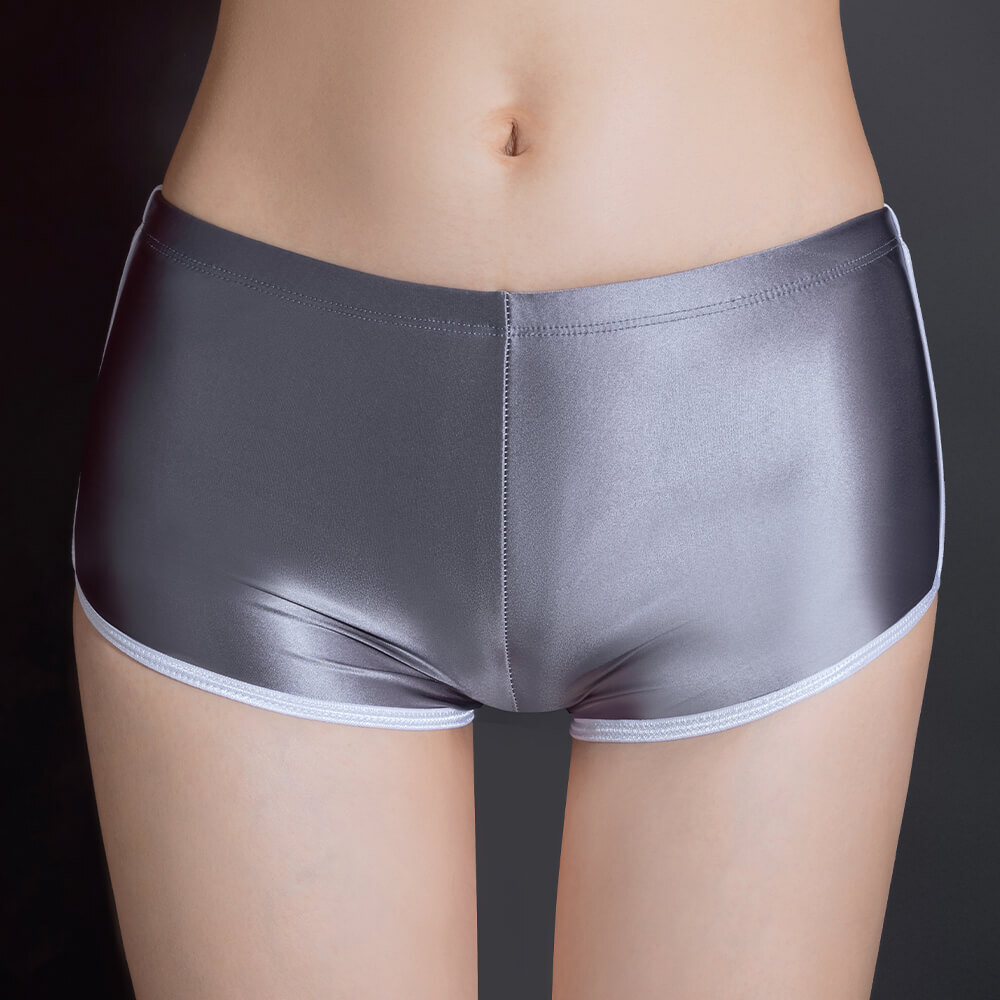 Womens Shiny Wetlook Boyshorts Boxer Briefs Panties Yoga Sports Shorts Underwear