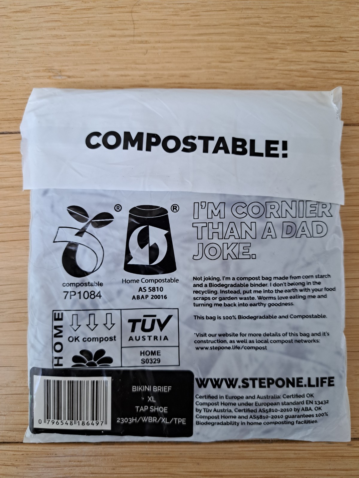 Step One Bikini Brief Size XL Tap Shoe Black Bamboo Soft BNWT Unopened