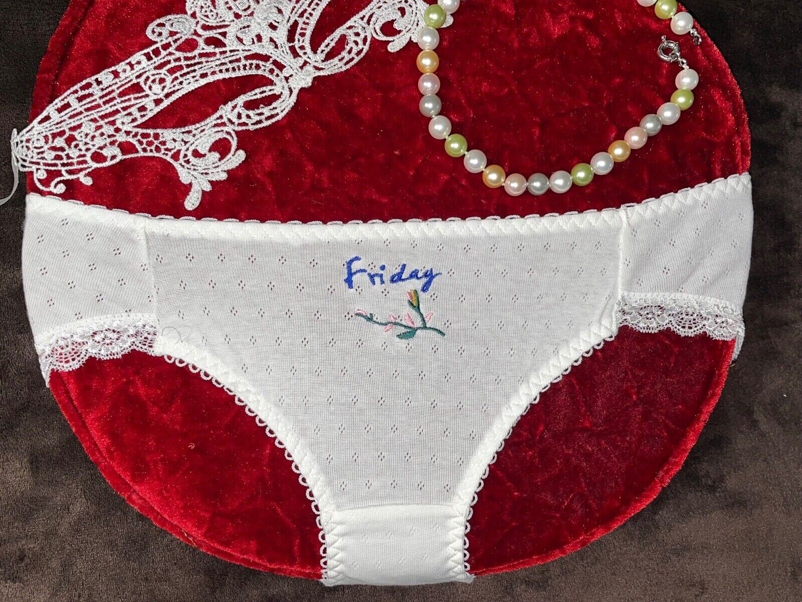 Bundle of Baby Soft Weekend Cotton Panties, Embroidered days of the Week Panties
