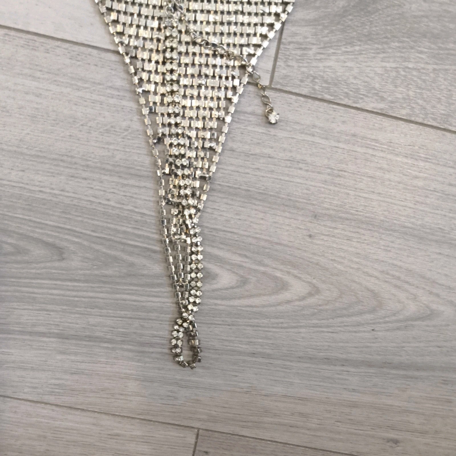 BNWOT Silver Metal & Diamante G String Thong Free Size