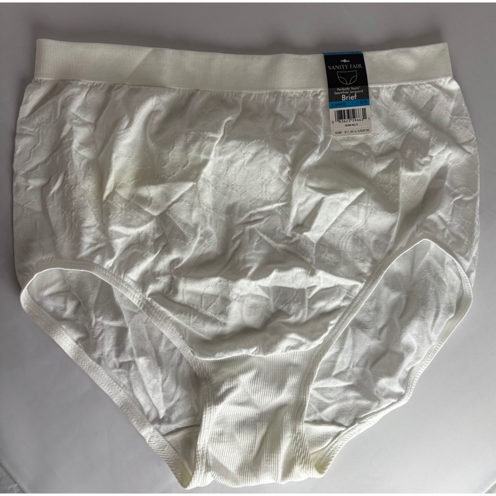 Vanity Fair Perfectly Yours Seamfree Jacquard Brief Panties Underwear Size 8/9