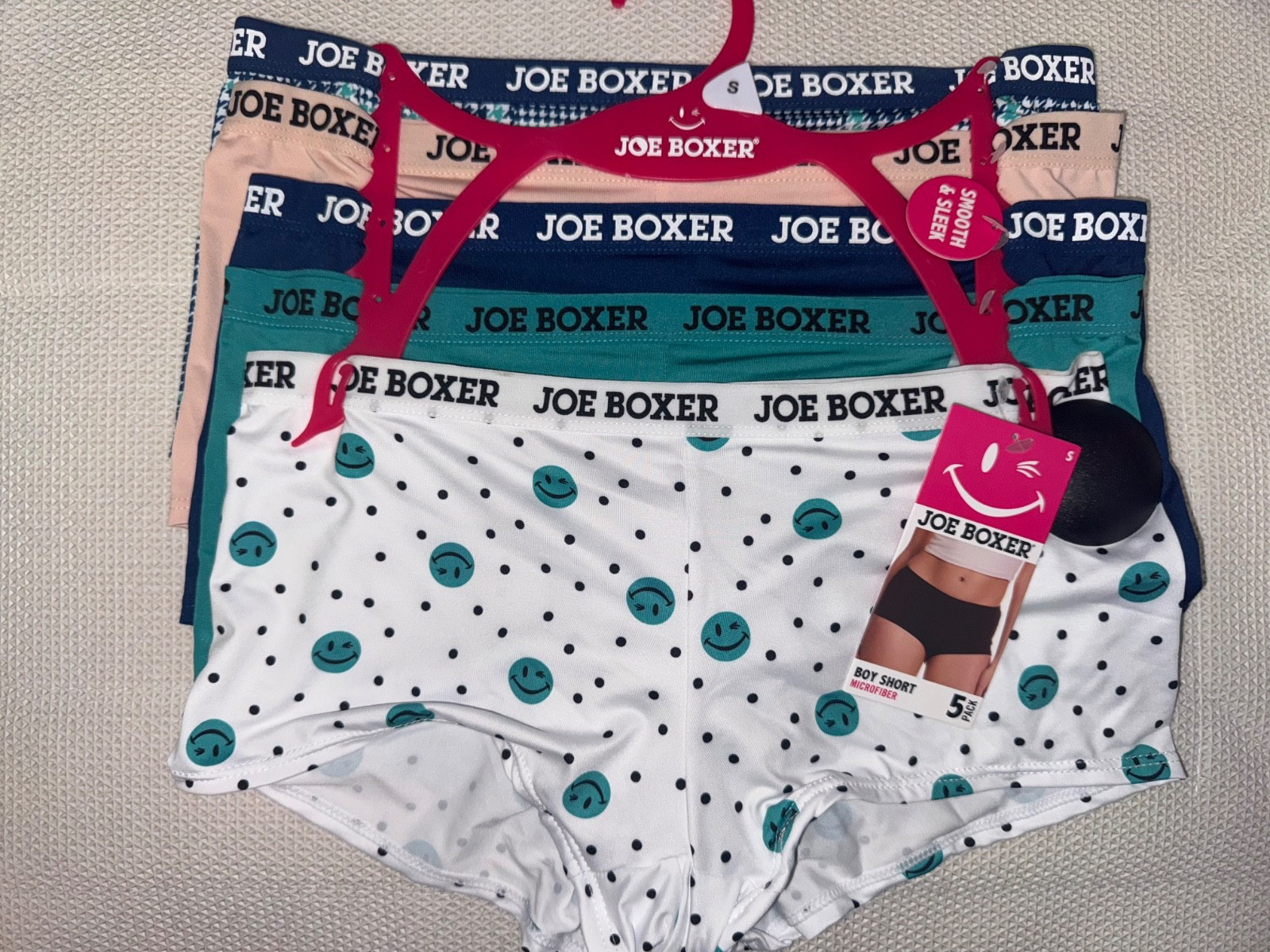 Joe Boxer Women’s Underwear Boy Shorts Joe Boxer Panties 5 pack All Sizes