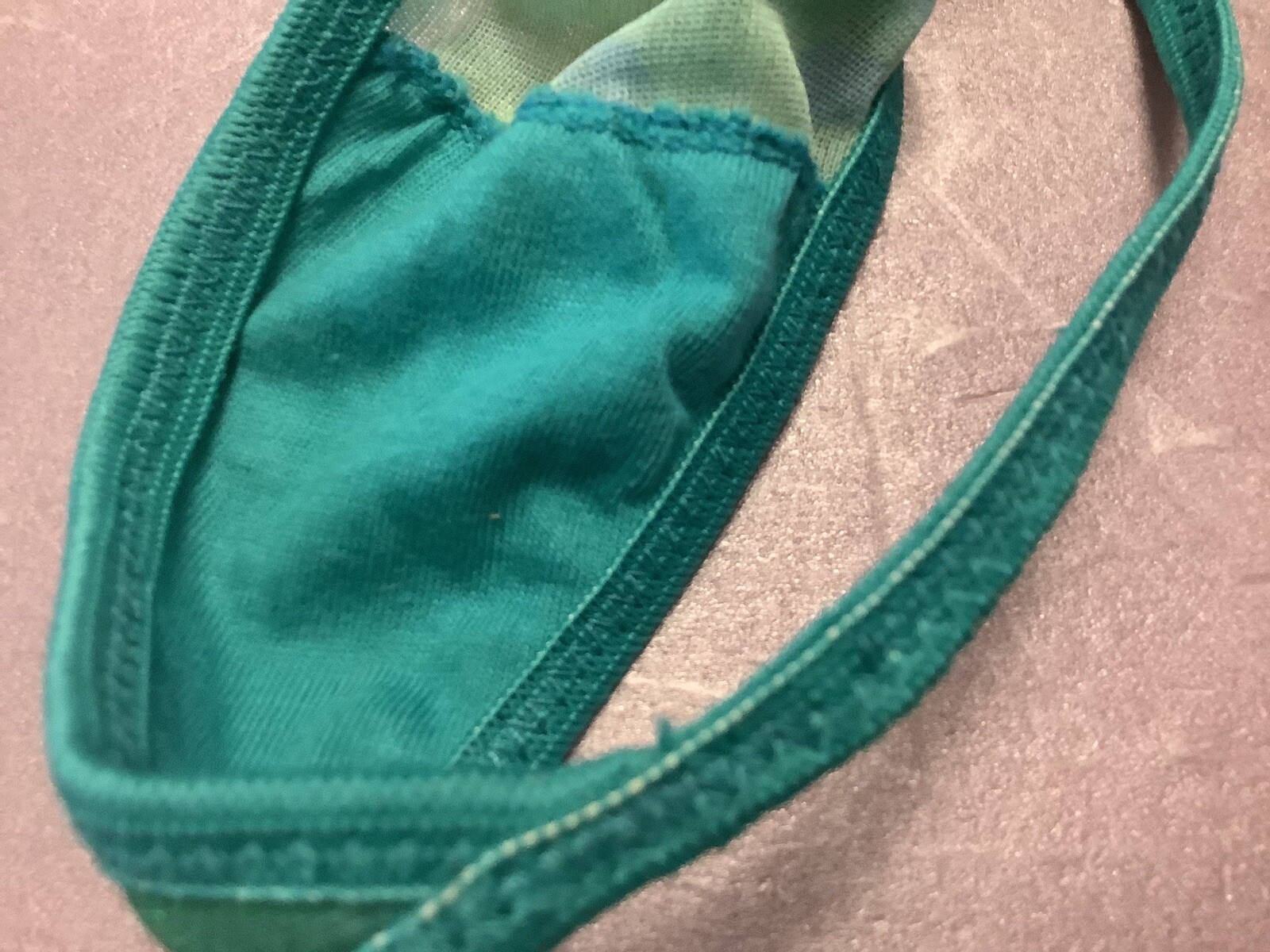 women panties string thongs CAPRICIA O’DARE Size M/6 green metallic sexy &comy