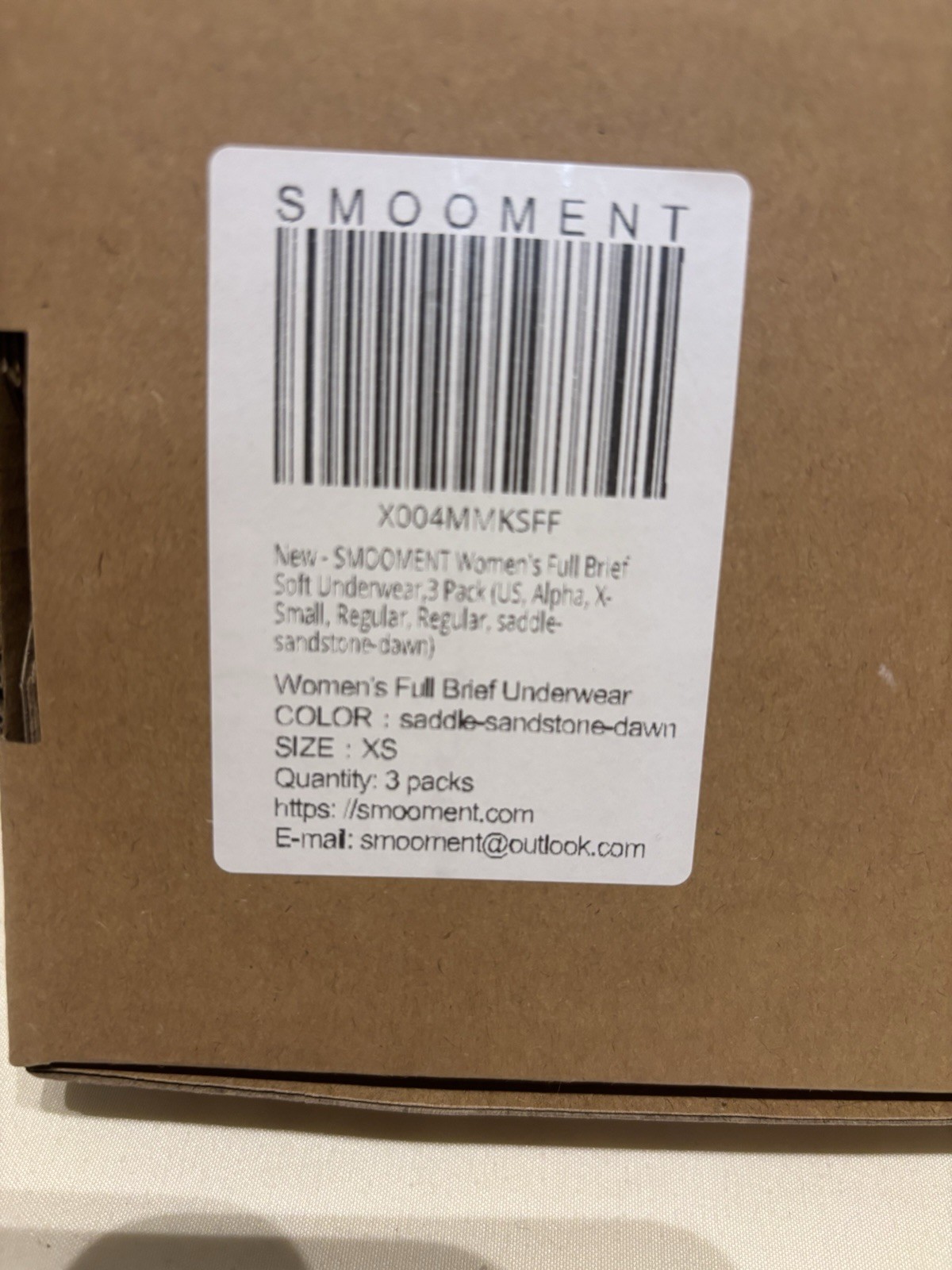 Smooment Women’s Full Brief Soft Underwear, 3 Pack, Size XS, Brown/Tan/Nude, NEW