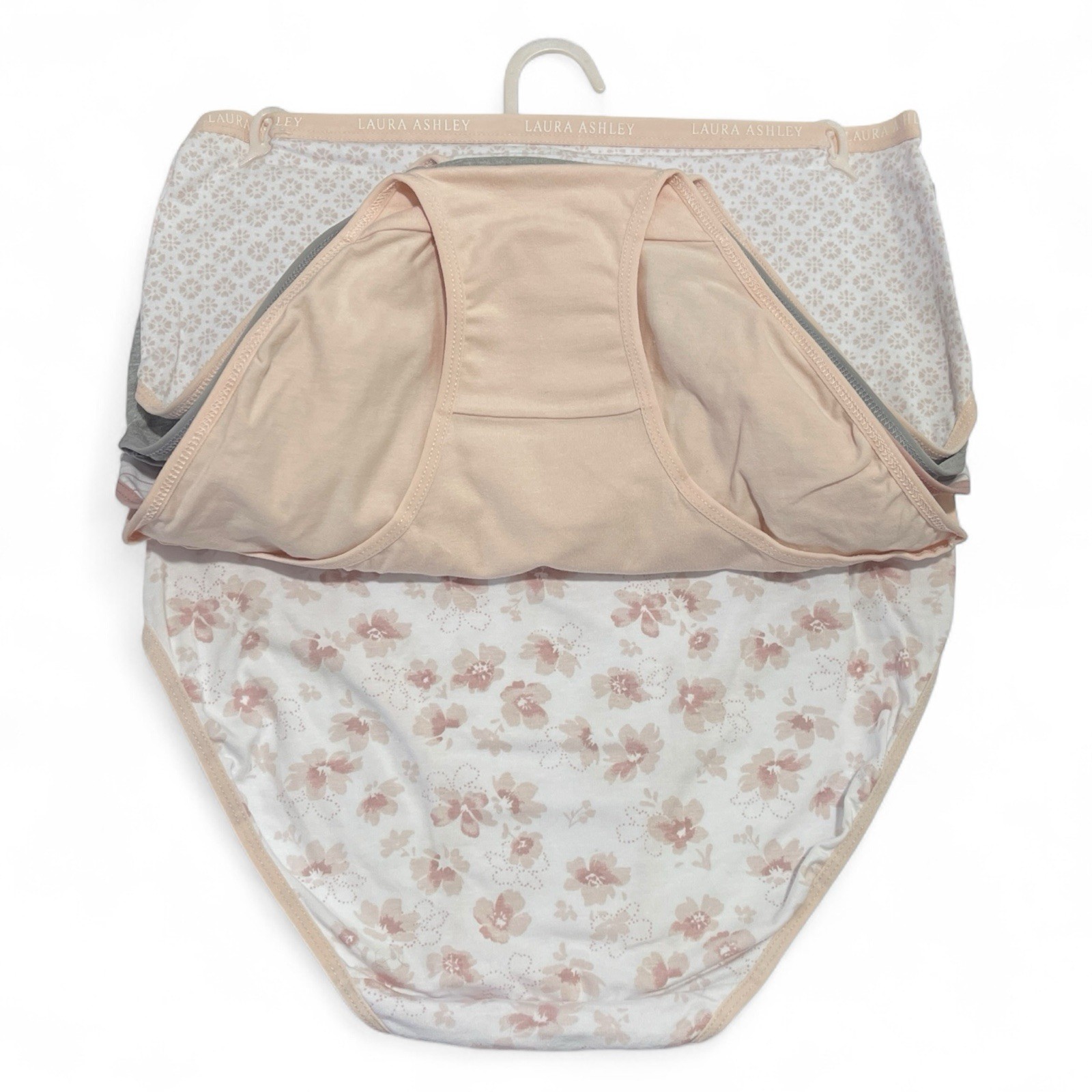 Laura Ashley Panties Women’s Large Briefs 5 Pack Super Soft Neutral Florals