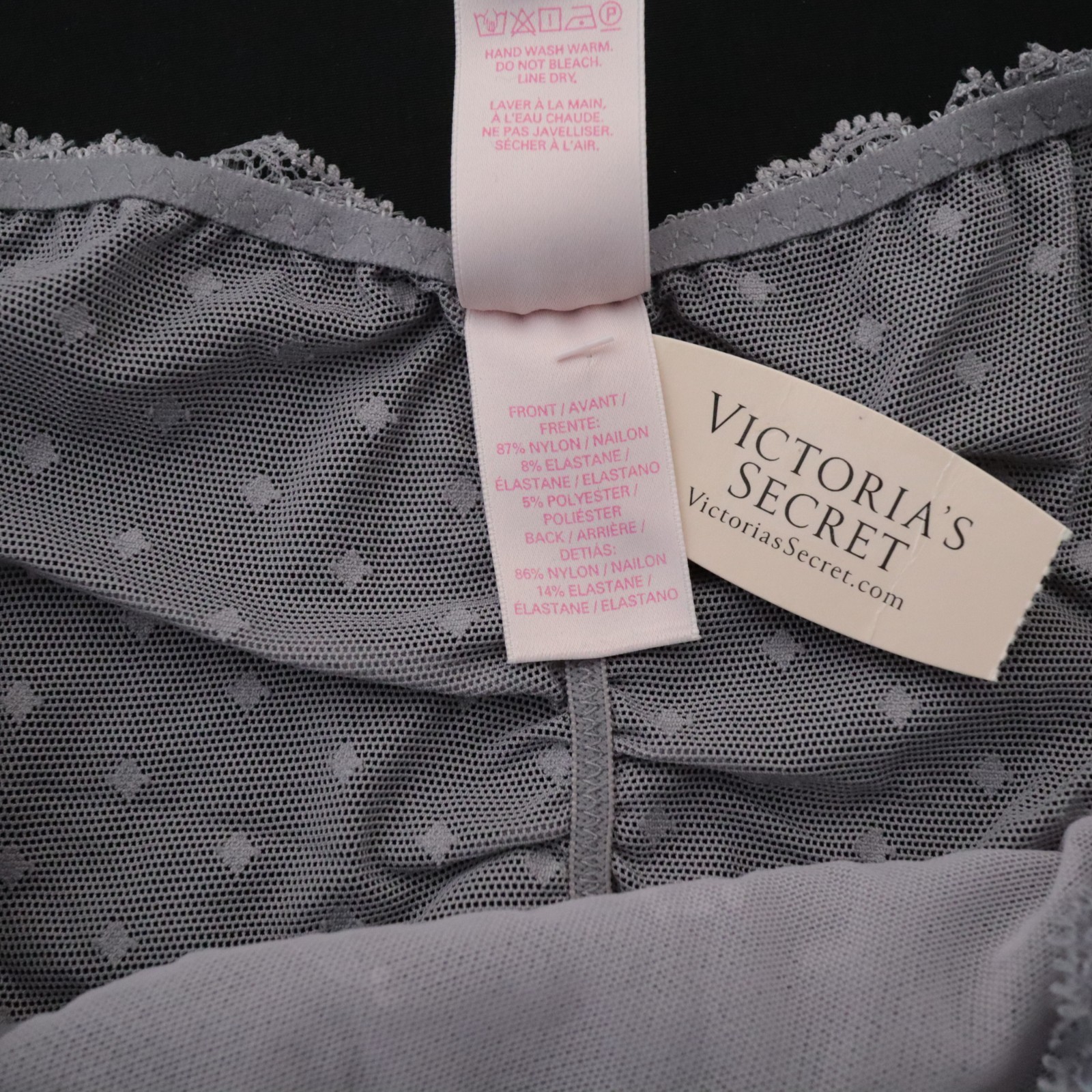NEW Victoria’s Secret VTG Ruched Rhinestone Lace Hiphugger Bikini Panty SMALL