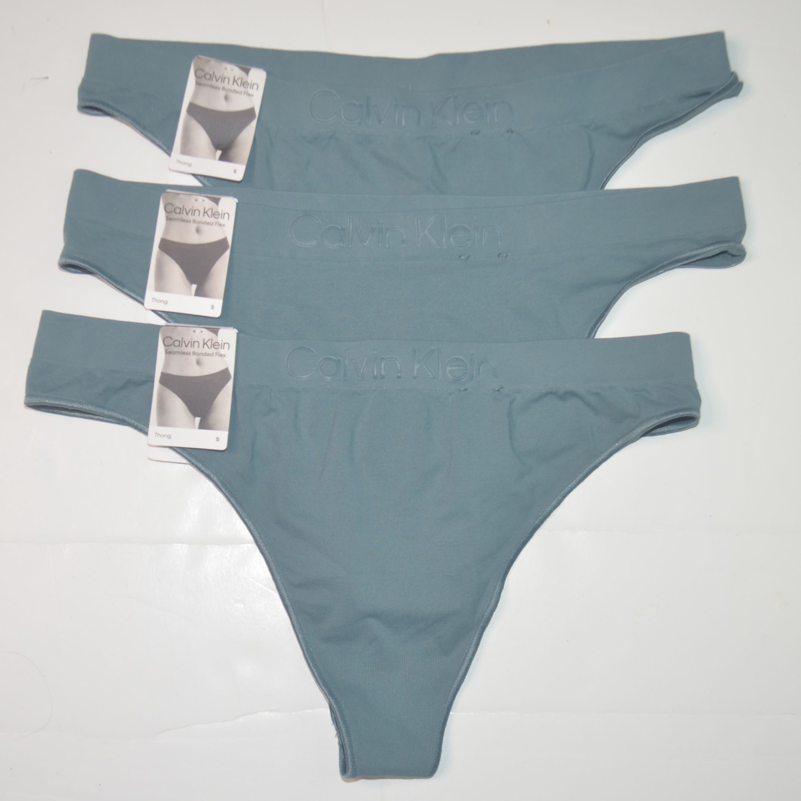 3 Pack NWT CALVIN KLEIN Bonded Flex Thong Underwear Sz S QD3958