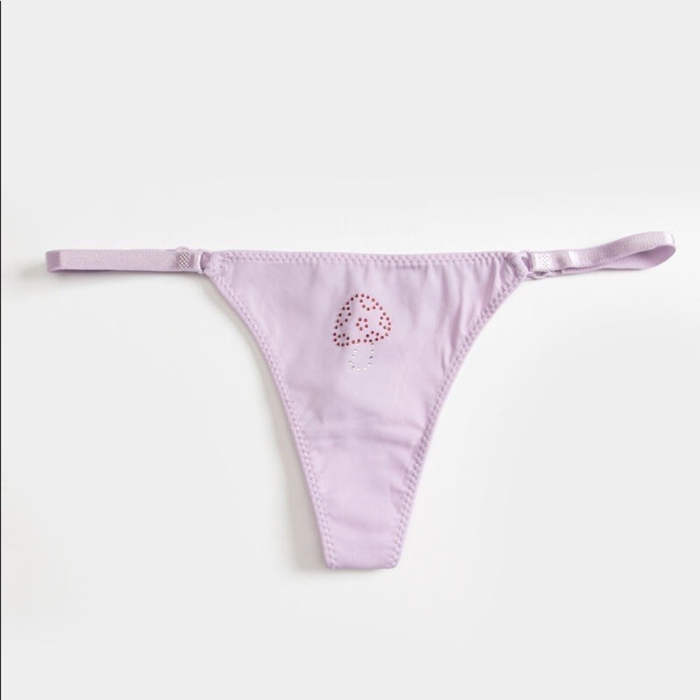 Mushroom Rhinestone Thong Panties, Multiple Sizes, NWOT, For Bundle Purchases
