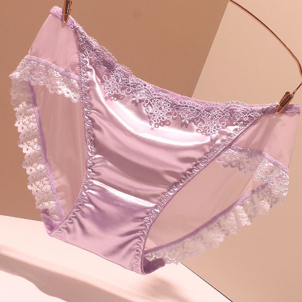 Women’s Lightweight Breathable Briefs Traceless Satin Silky Soft Underwear